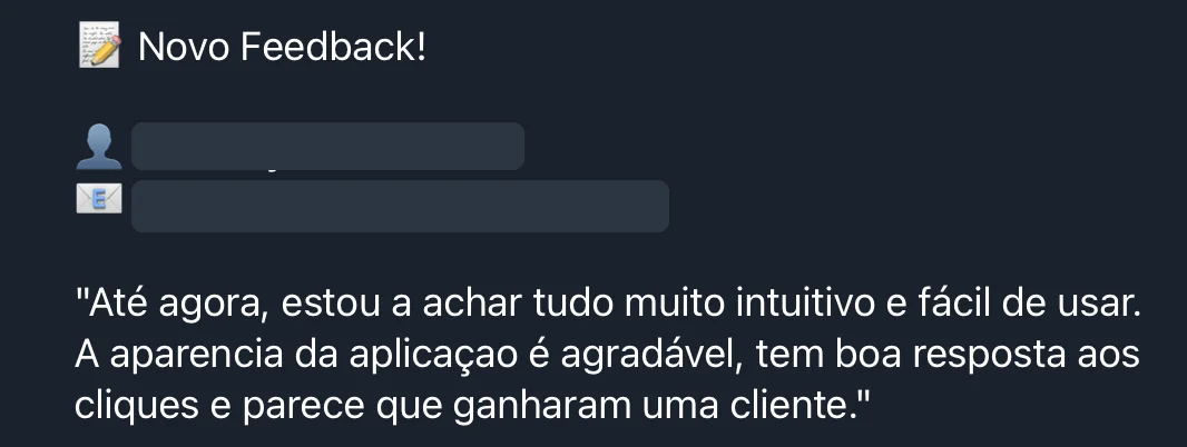 Feedback de uma cliente sobre a facilidade de uso da Shelf